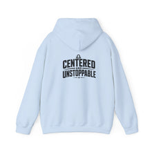 Load image into Gallery viewer, Libra Zodiac Symbol Hoodie | Centered and Unstoppable back print