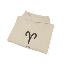 Load image into Gallery viewer, Aries Zodiac Ram Symbol Hoodie | The Blueprint (Back Print)