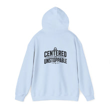 Load image into Gallery viewer, Libra Zodiac Symbol Hoodie | Centered and Unstoppable back print