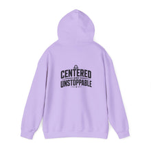 Load image into Gallery viewer, Libra Zodiac Symbol Hoodie | Centered and Unstoppable back print
