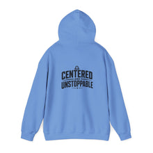 Load image into Gallery viewer, Libra Zodiac Symbol Hoodie | Centered and Unstoppable back print