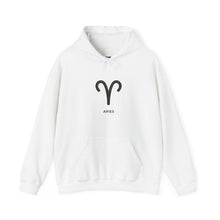 Load image into Gallery viewer, Aries Zodiac Ram Symbol Hoodie | The Blueprint (Back Print)