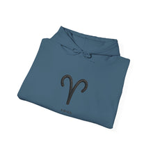 Load image into Gallery viewer, Aries Zodiac Ram Symbol Hoodie | The Blueprint (Back Print)