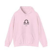 Load image into Gallery viewer, Libra Zodiac Symbol Hoodie | Centered and Unstoppable back print