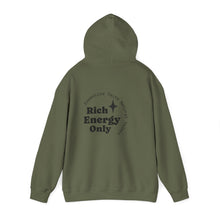 Load image into Gallery viewer, Taurus Zodiac Symbol Hoodie | Rich Energy Only Back Design
