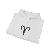 Load image into Gallery viewer, Aries Zodiac Ram Symbol Hoodie | The Blueprint (Back Print)
