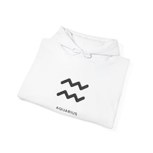 Load image into Gallery viewer, Aquarius Zodiac Symbol Hoodie | Original Since Birth (Back Print)
