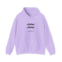 Load image into Gallery viewer, Aquarius Zodiac Symbol Hoodie | Original Since Birth (Back Print)
