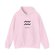 Load image into Gallery viewer, Aquarius Zodiac Symbol Hoodie | Original Since Birth (Back Print)
