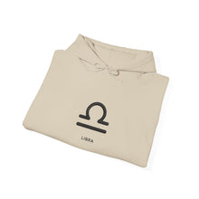Load image into Gallery viewer, Libra Zodiac Symbol Hoodie | Centered and Unstoppable back print
