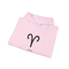 Load image into Gallery viewer, Aries Zodiac Ram Symbol Hoodie | The Blueprint (Back Print)
