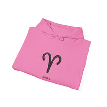 Load image into Gallery viewer, Aries Zodiac Ram Symbol Hoodie | The Blueprint (Back Print)
