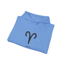 Load image into Gallery viewer, Aries Zodiac Ram Symbol Hoodie | The Blueprint (Back Print)
