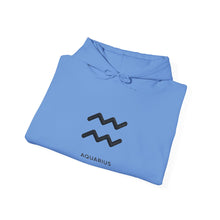 Load image into Gallery viewer, Aquarius Zodiac Symbol Hoodie | Original Since Birth (Back Print)
