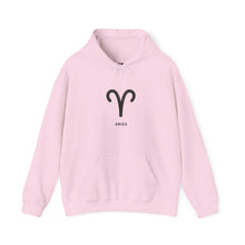 Load image into Gallery viewer, Aries Zodiac Ram Symbol Hoodie | The Blueprint (Back Print)
