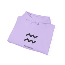 Load image into Gallery viewer, Aquarius Zodiac Symbol Hoodie | Original Since Birth (Back Print)
