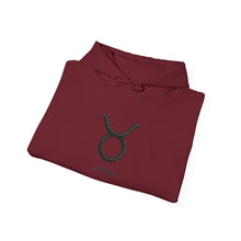 Load image into Gallery viewer, Taurus Zodiac Symbol Hoodie | Rich Energy Only Back Design
