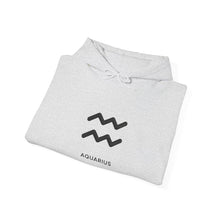 Load image into Gallery viewer, Aquarius Zodiac Symbol Hoodie | Original Since Birth (Back Print)
