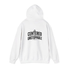 Load image into Gallery viewer, Libra Zodiac Symbol Hoodie | Centered and Unstoppable back print
