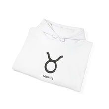 Load image into Gallery viewer, Taurus Zodiac Symbol Hoodie | Rich Energy Only Back Design
