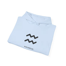 Load image into Gallery viewer, Aquarius Zodiac Symbol Hoodie | Original Since Birth (Back Print)
