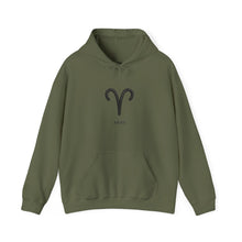 Load image into Gallery viewer, Aries Zodiac Ram Symbol Hoodie | The Blueprint (Back Print)
