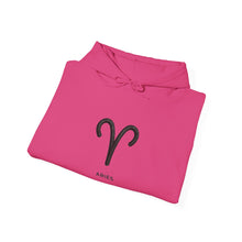 Load image into Gallery viewer, Aries Zodiac Ram Symbol Hoodie | The Blueprint (Back Print)
