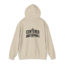 Load image into Gallery viewer, Libra Zodiac Symbol Hoodie | Centered and Unstoppable back print
