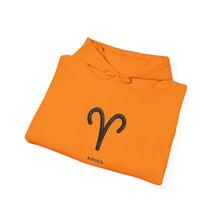 Load image into Gallery viewer, Aries Zodiac Ram Symbol Hoodie | The Blueprint (Back Print)
