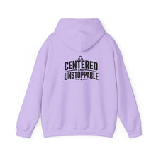 Load image into Gallery viewer, Libra Zodiac Symbol Hoodie | Centered and Unstoppable back print
