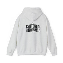 Load image into Gallery viewer, Libra Zodiac Symbol Hoodie | Centered and Unstoppable back print
